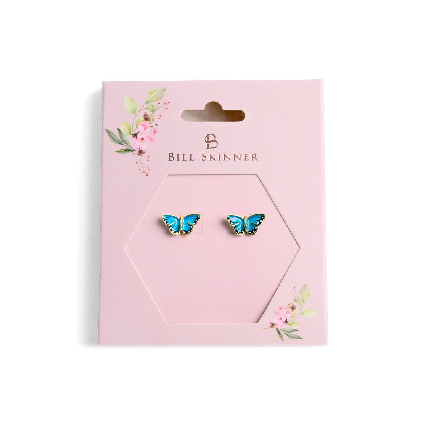 Bill Skinner Blue Butterfly Studs -nappikorvakorut
