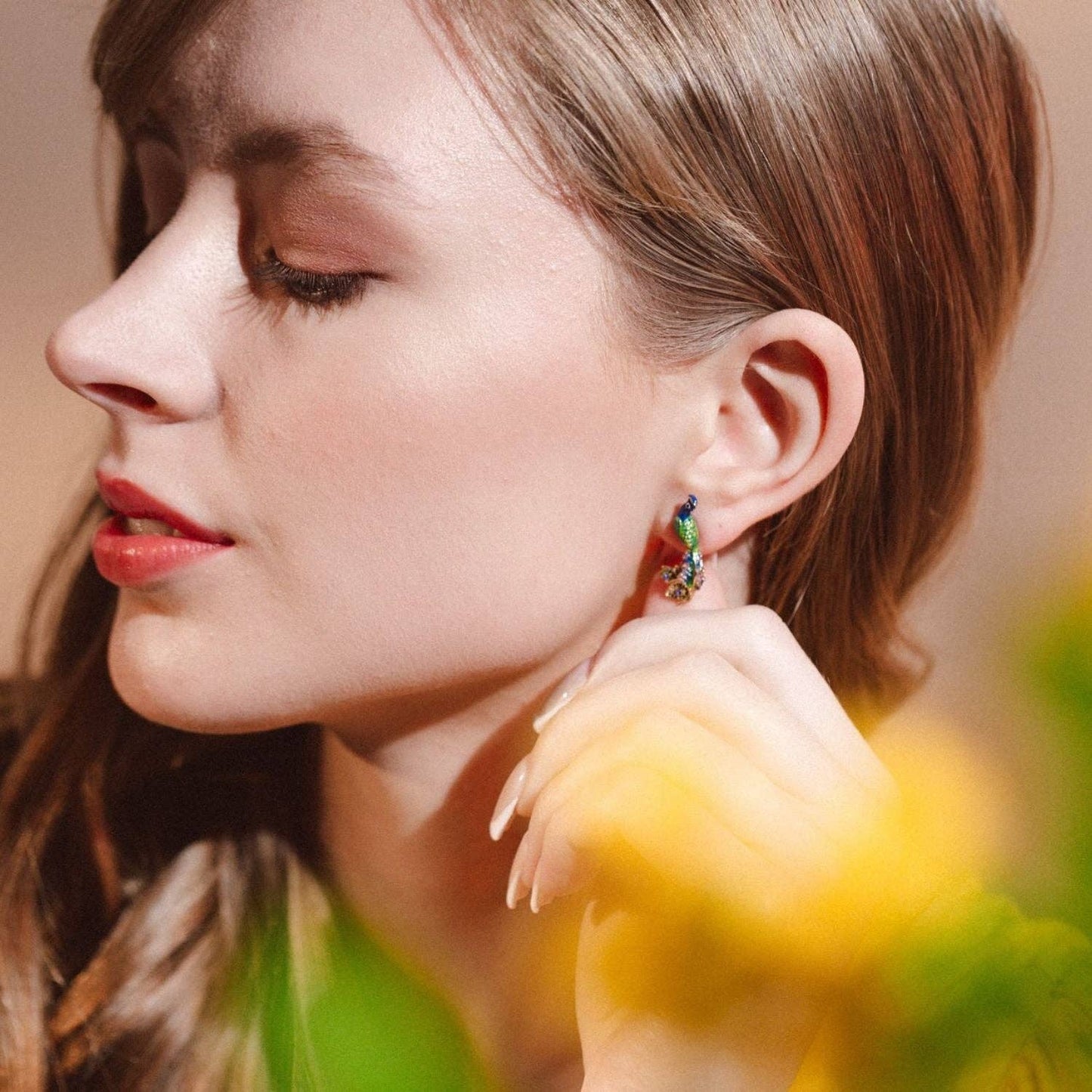 Bill Skinner Peacock Studs -nappikorvakorut