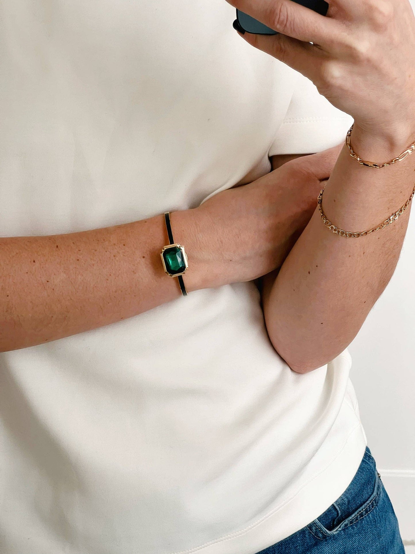 The Shoelace Brand Black Gold Cuff -rannekoru