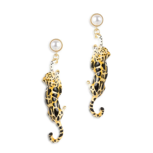 Bill Skinner Clouded Leopard Drop Earrings -korvakorut