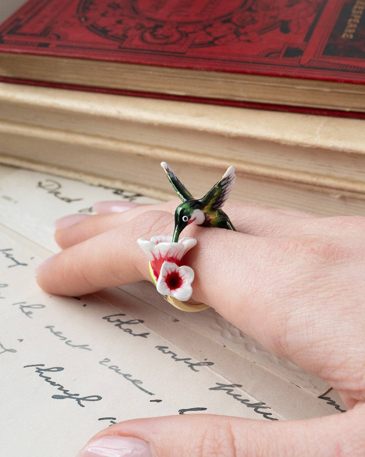Bill Skinner Hummingbird Ring -säädettävä sormus