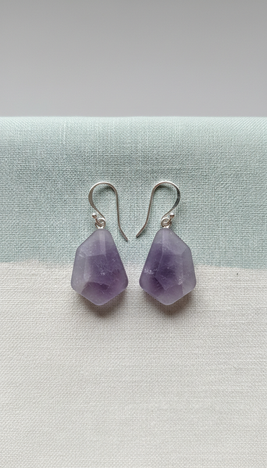 Frosted amethyst drop earrings